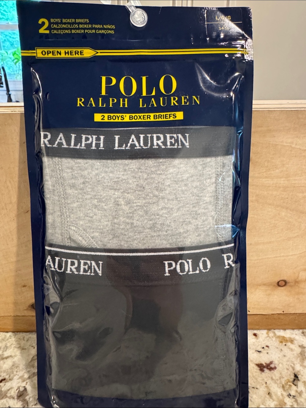 Polo by Ralph Lauren Boys Boxer Briefs - Gray and Black